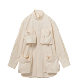 Camicia con tasche frontali in avorio Comme des garcons - donna 