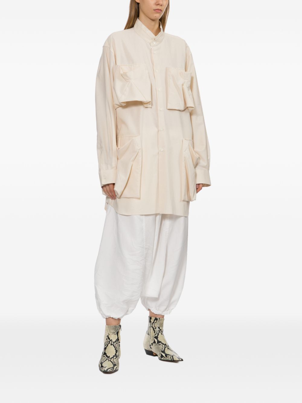 Camicia con tasche frontali in avorio Comme des garcons - donna 