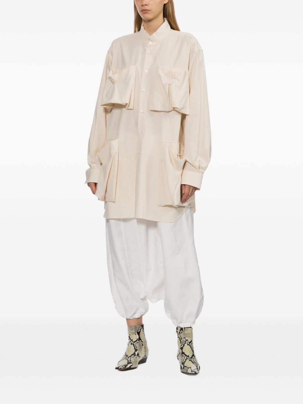 Camicia con tasche frontali in avorio Comme des garcons - donna 