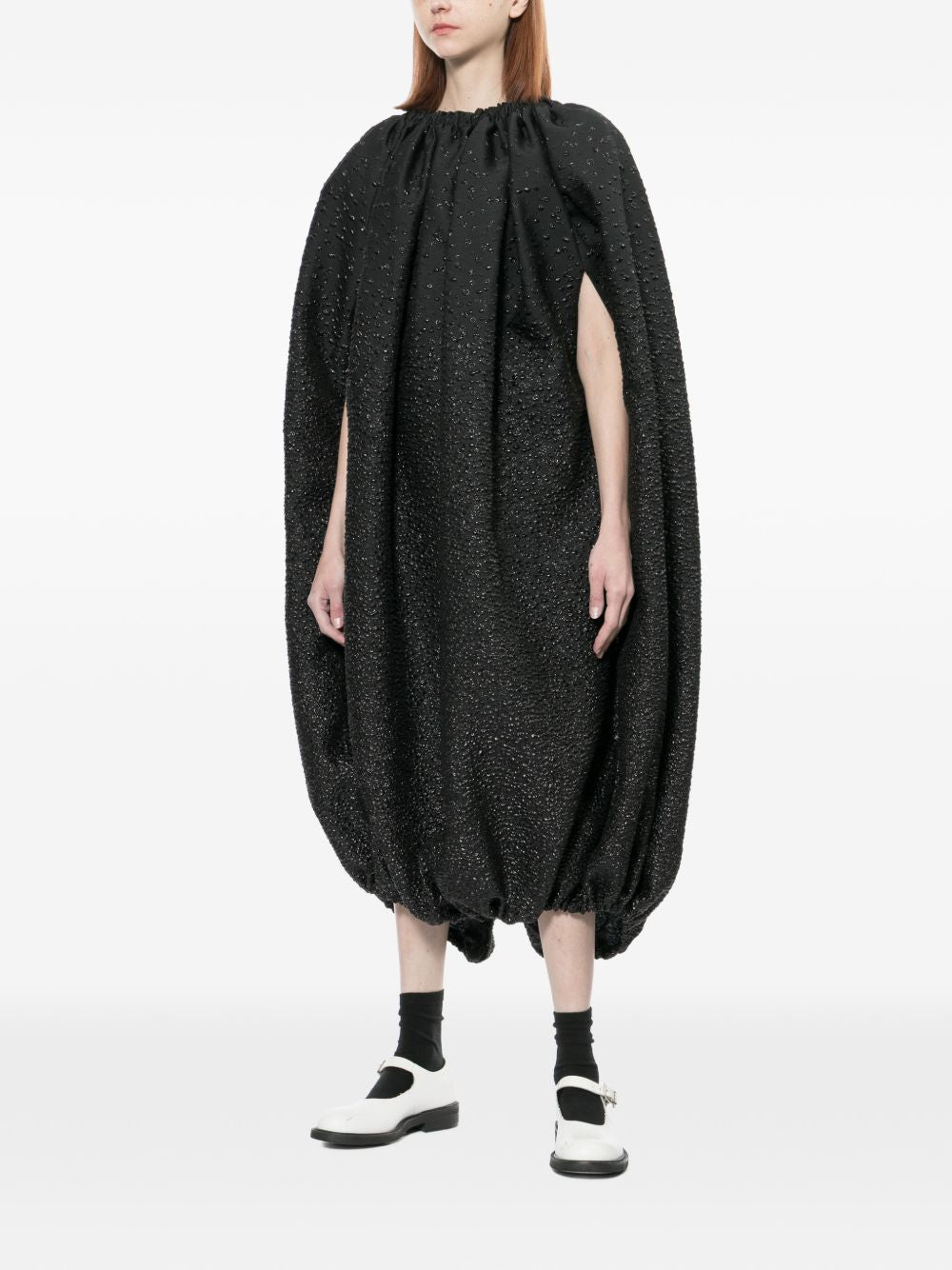Abito con arricciature in nero Comme Des Garçons - donna 