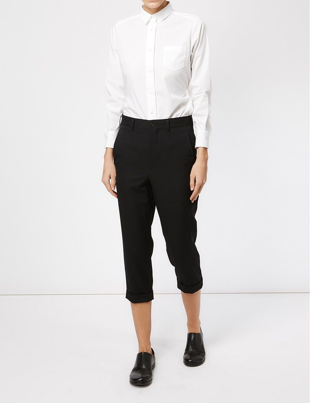 Pantaloni cropped in nero Comme Des Garçons - donna 