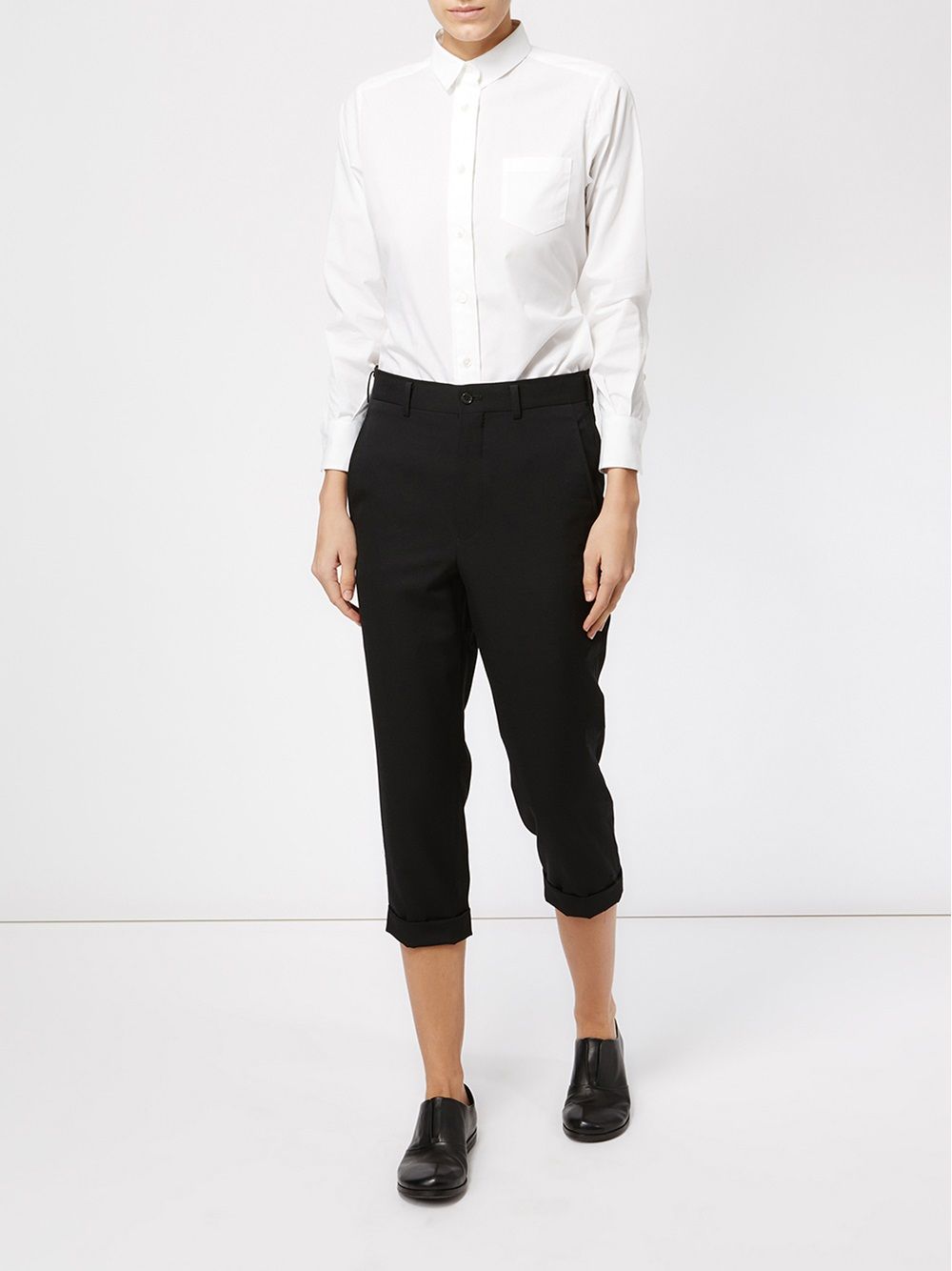 Pantaloni cropped in nero Comme Des Garçons - donna 
