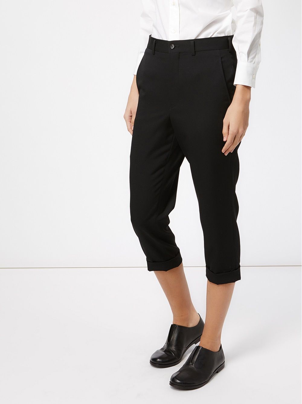 Pantaloni cropped in nero Comme Des Garçons - donna 