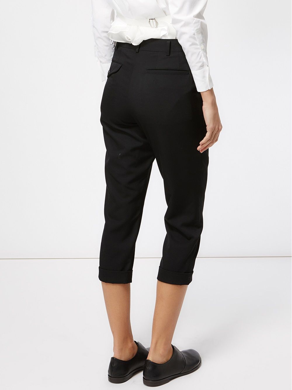Pantaloni cropped in nero Comme Des Garçons - donna 