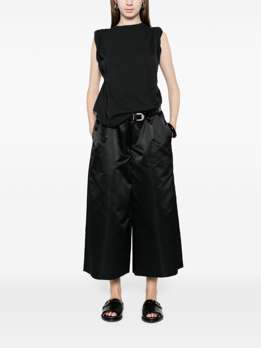 Pantaloni crop a gamba ampia  in nero Comme des garcons - donna 