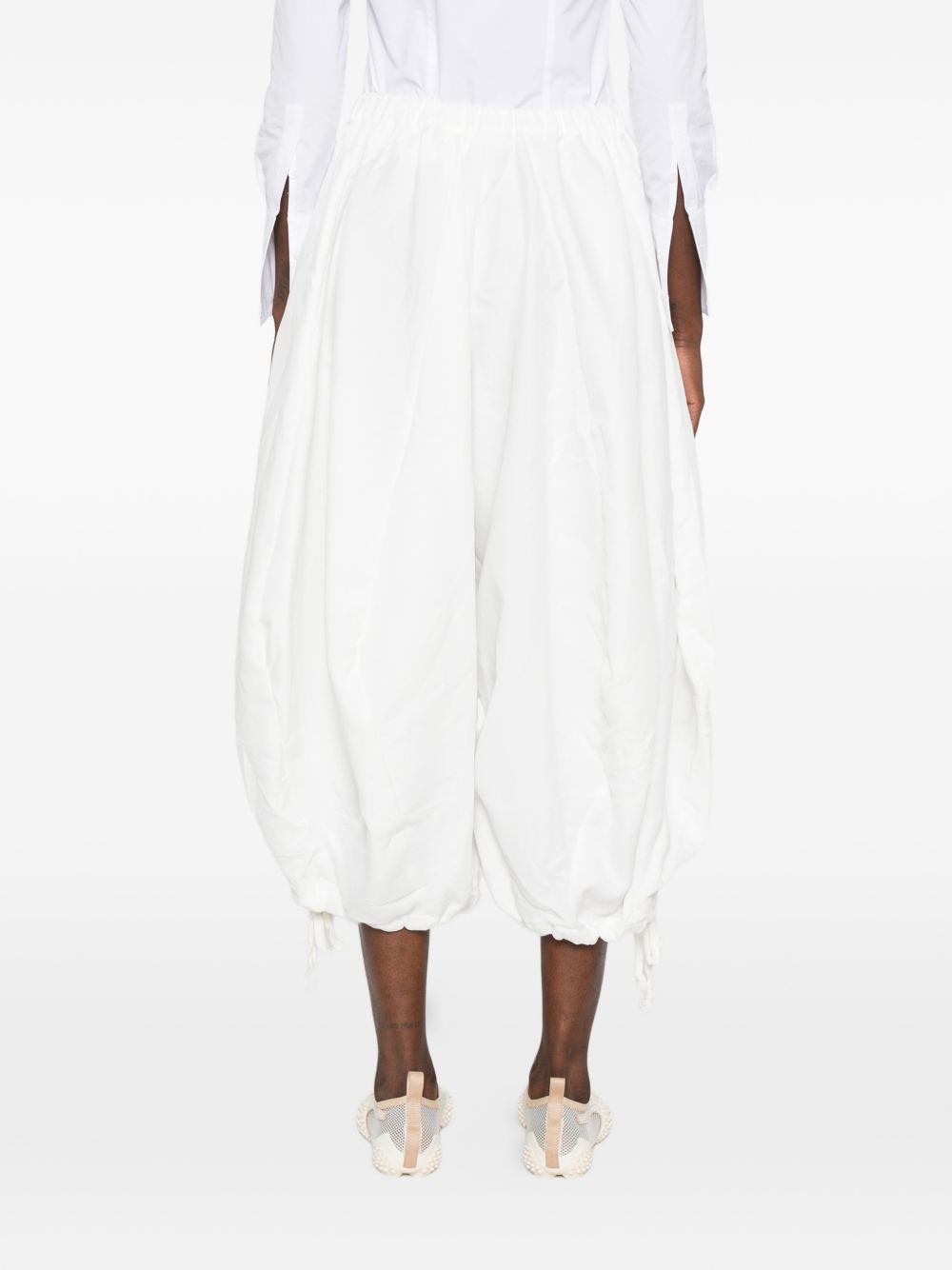 Pantaloni balloon con coulisse in bianco Comme des garcons - donna 