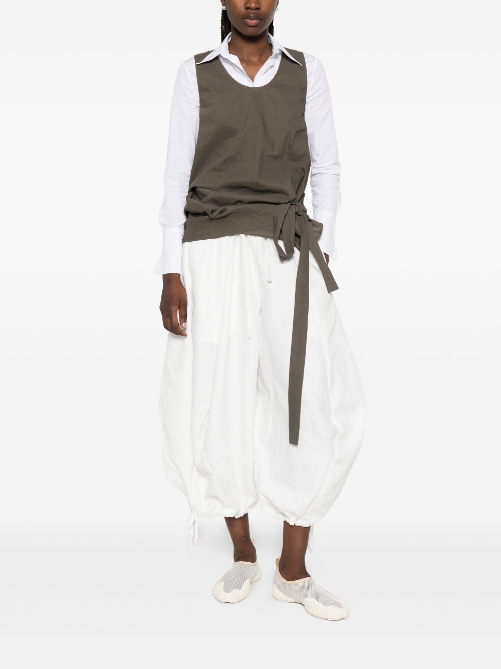 Pantaloni balloon con coulisse in bianco Comme des garcons - donna 