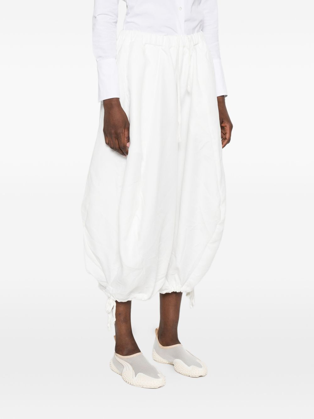 Pantaloni balloon con coulisse in bianco Comme des garcons - donna 