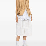 Gonna midi in pizzo floreale in bianco Comme des garcons - donna 