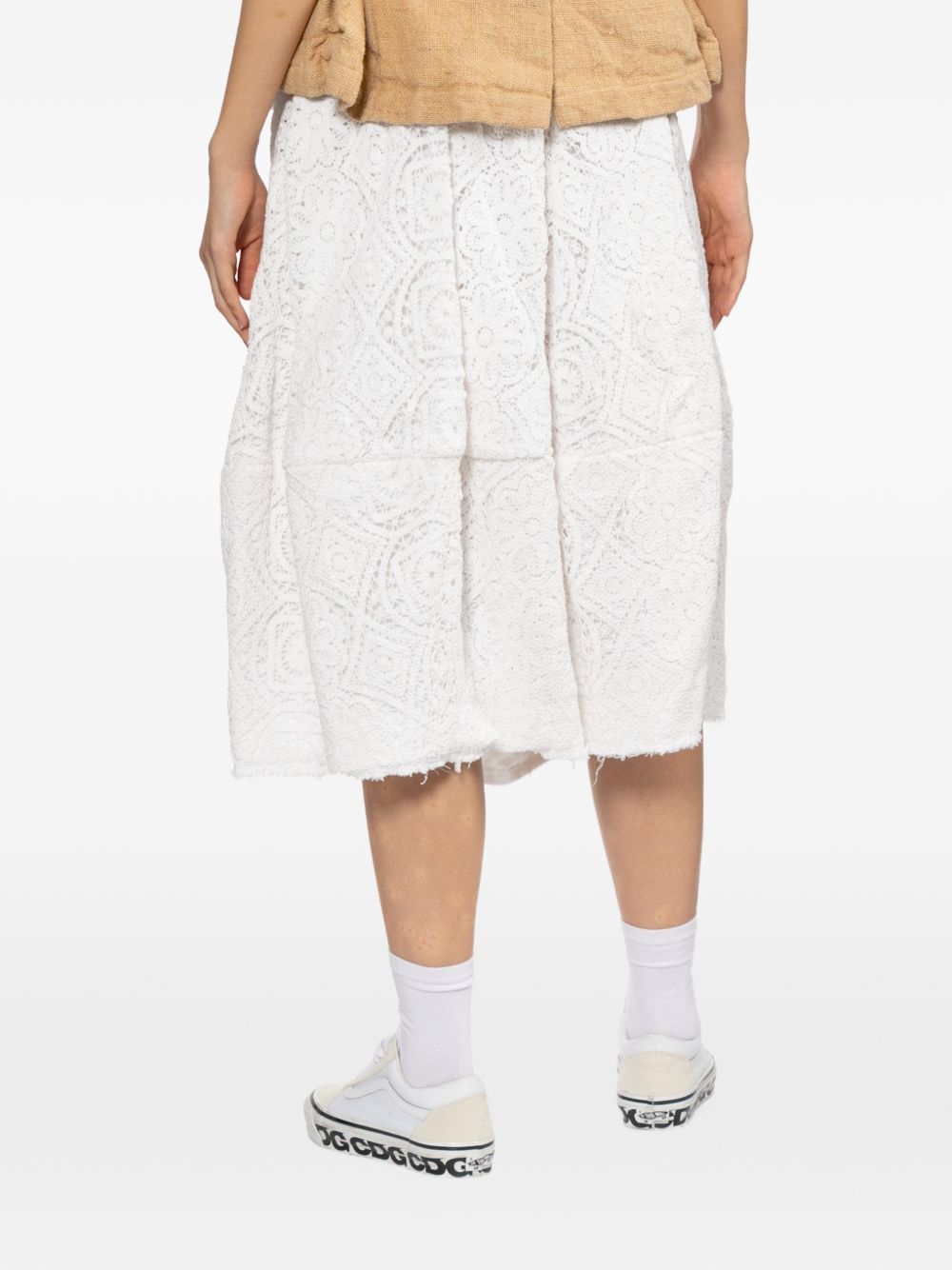 Gonna midi in pizzo floreale in bianco Comme des garcons - donna 