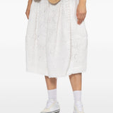 Gonna midi in pizzo floreale in bianco Comme des garcons - donna 