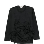 T-shirt con balze in nero Comme des garcons - donna 
