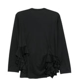 T-shirt con balze in nero Comme des garcons - donna 