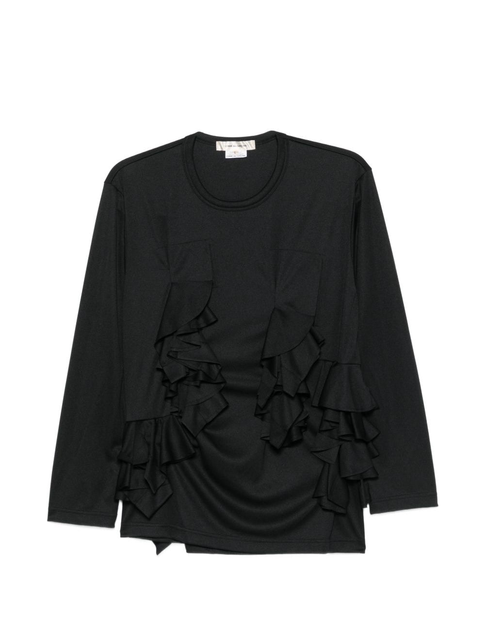 T-shirt con balze in nero Comme des garcons - donna 