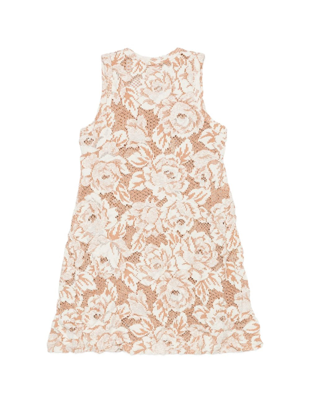 Top senza maniche con motivo floreale e pizzo in beige Comme des garcons - donna 