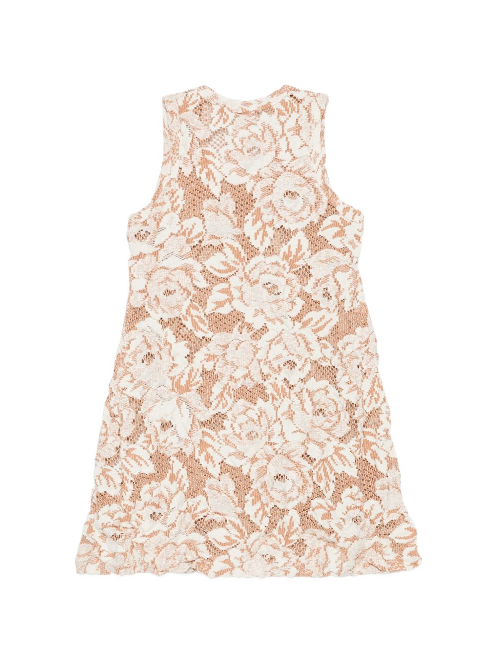 Top senza maniche con motivo floreale e pizzo in beige Comme des garcons - donna 