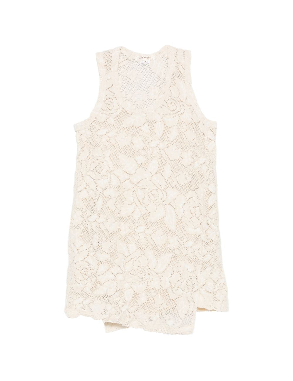 Top con motivo floreale e pizzo in bianco Comme des garcons - donna 
