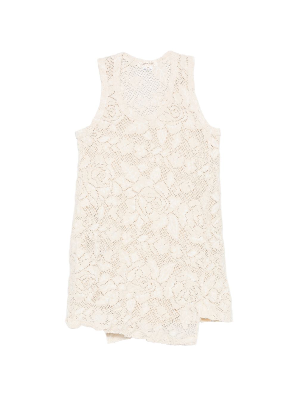 Top con motivo floreale e pizzo in bianco Comme des garcons - donna 