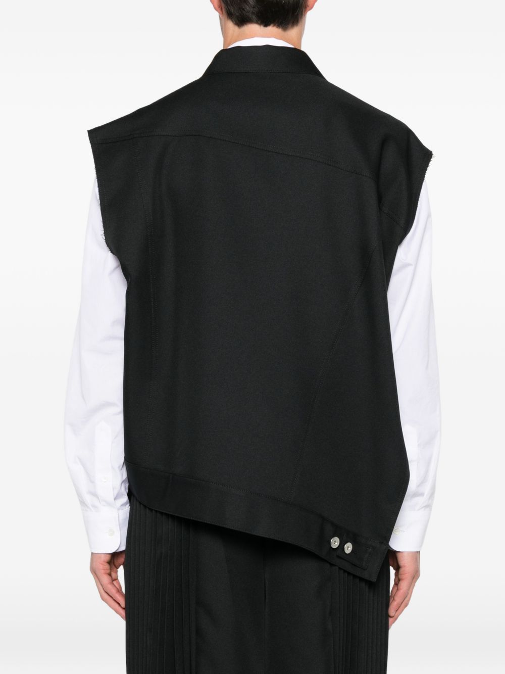 Giacca smanicata asimmetrica in nero Bless - donna 