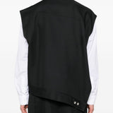 Giacca smanicata asimmetrica in nero Bless - donna 