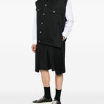Bermuda con bettaglio plissettato in nero Comme Des Garçons Black - unisex 