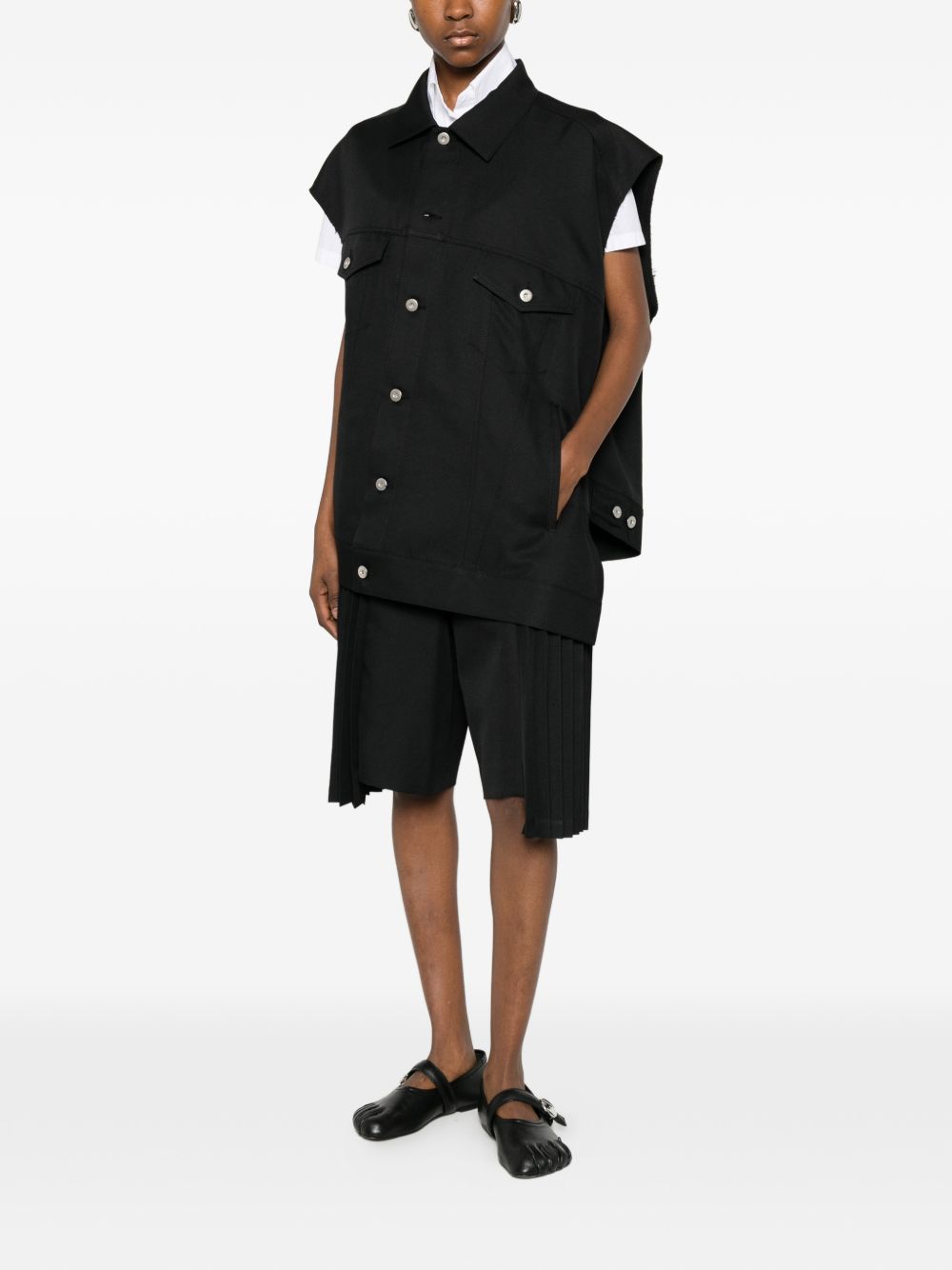 Bermuda con bettaglio plissettato in nero Comme Des Garçons Black - unisex 