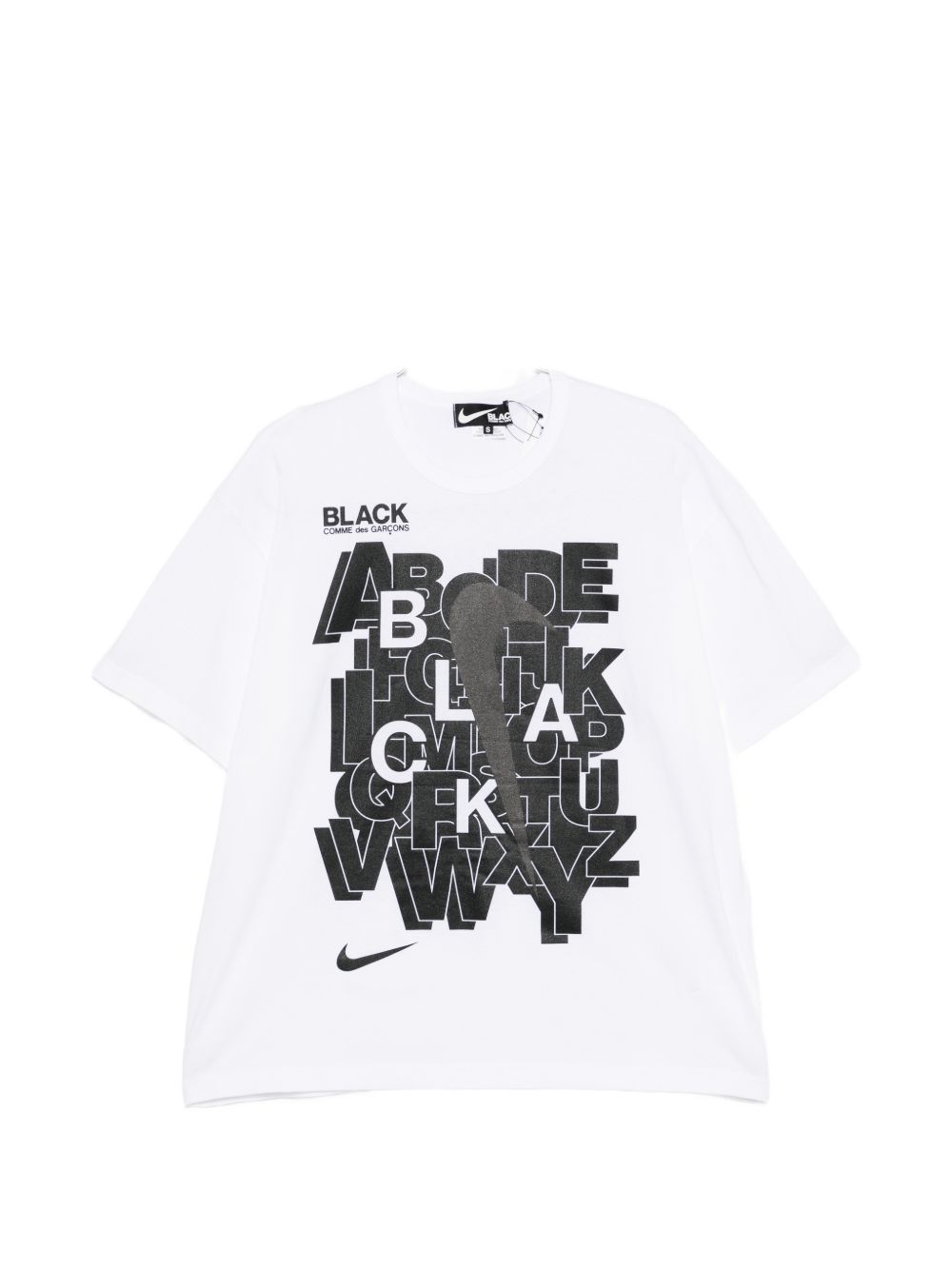 T-shirt con stampa in bianco e nero  Comme Des Garçons Black  x Nike - unisex 