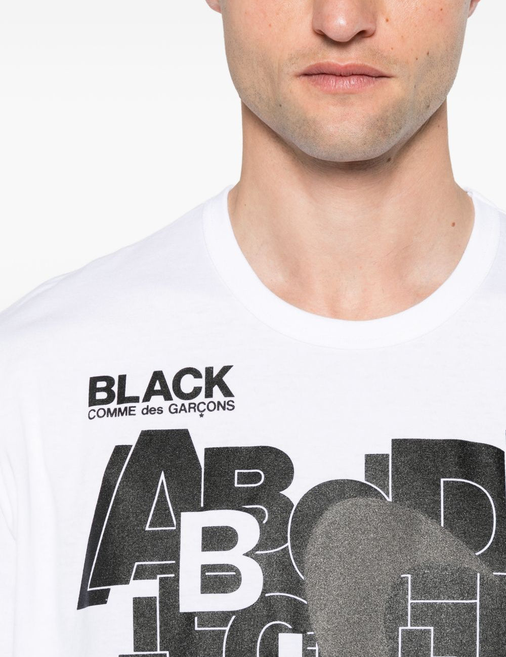 T-shirt con stampa in bianco e nero  Comme Des Garçons Black  x Nike - unisex 