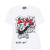 T-shirt con stampa in bianco e nero  Comme Des Garçons Black  x Nike - unisex 