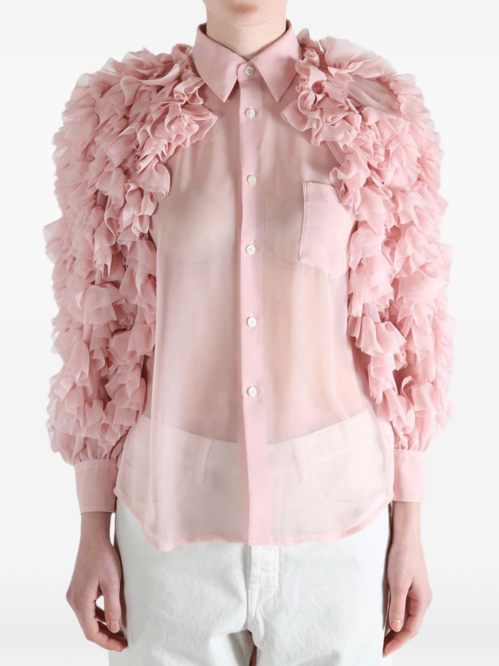 Camicia con volant in rosa OMME DES GARCONS COMME DES GARCONS - donna 
