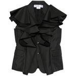 Giacca smanicata con ruches in nero Comme Des Garçons - donna 