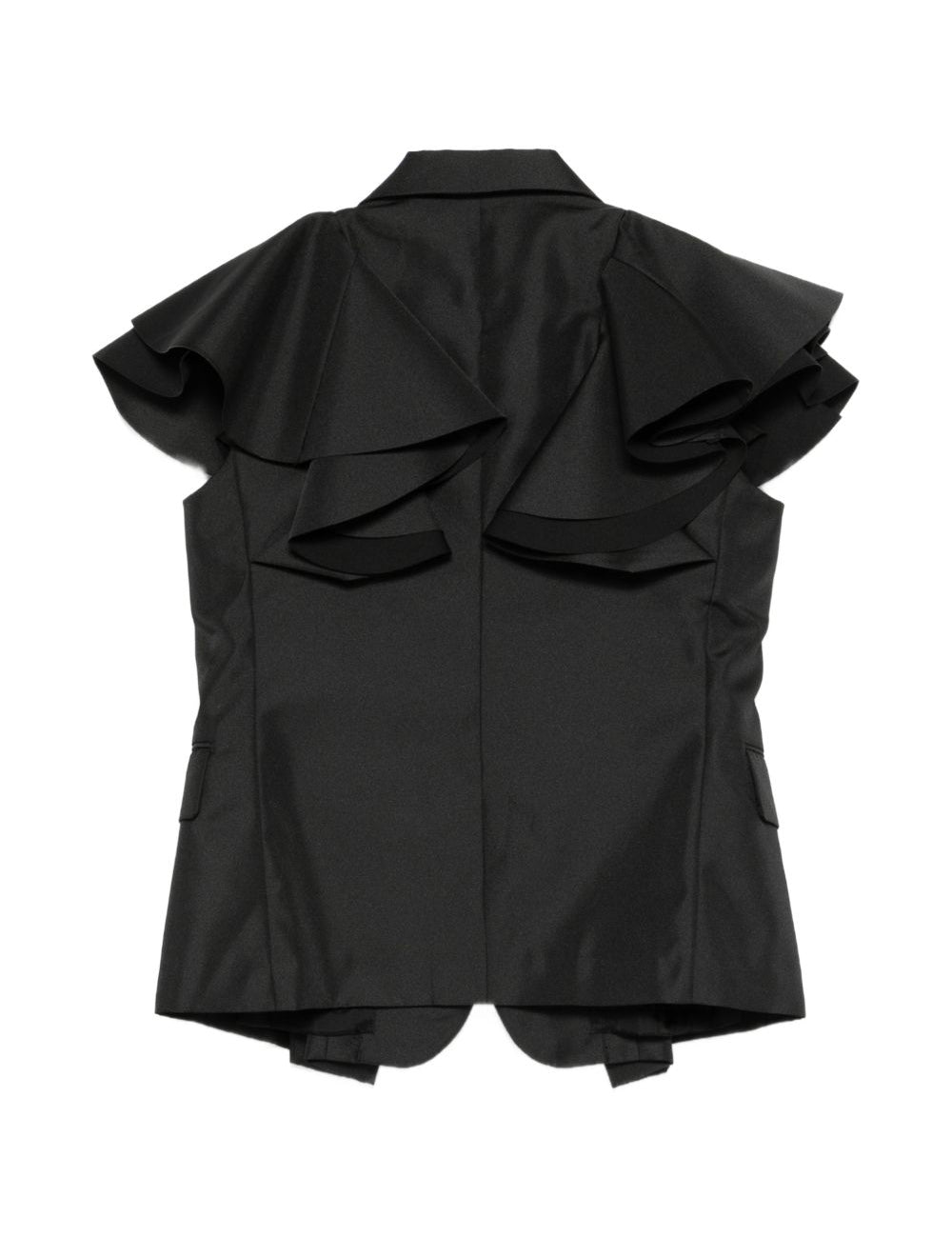 Giacca smanicata con ruches in nero Comme Des Garçons - donna 