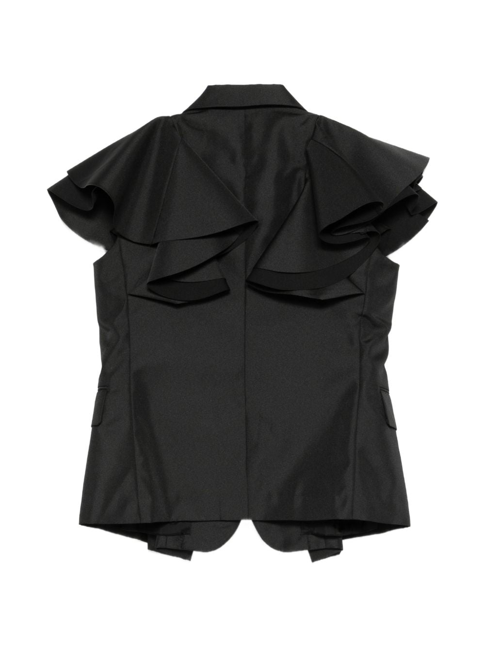 Giacca smanicata con ruches in nero Comme Des Garçons - donna 