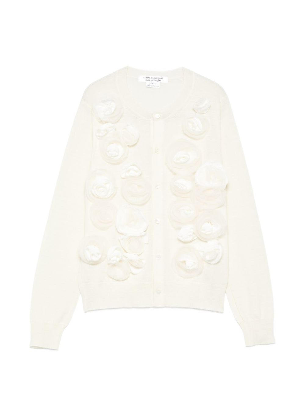 Cardigan con ricami floreali in bianco Comme des garcons comme des garcons  - donna 