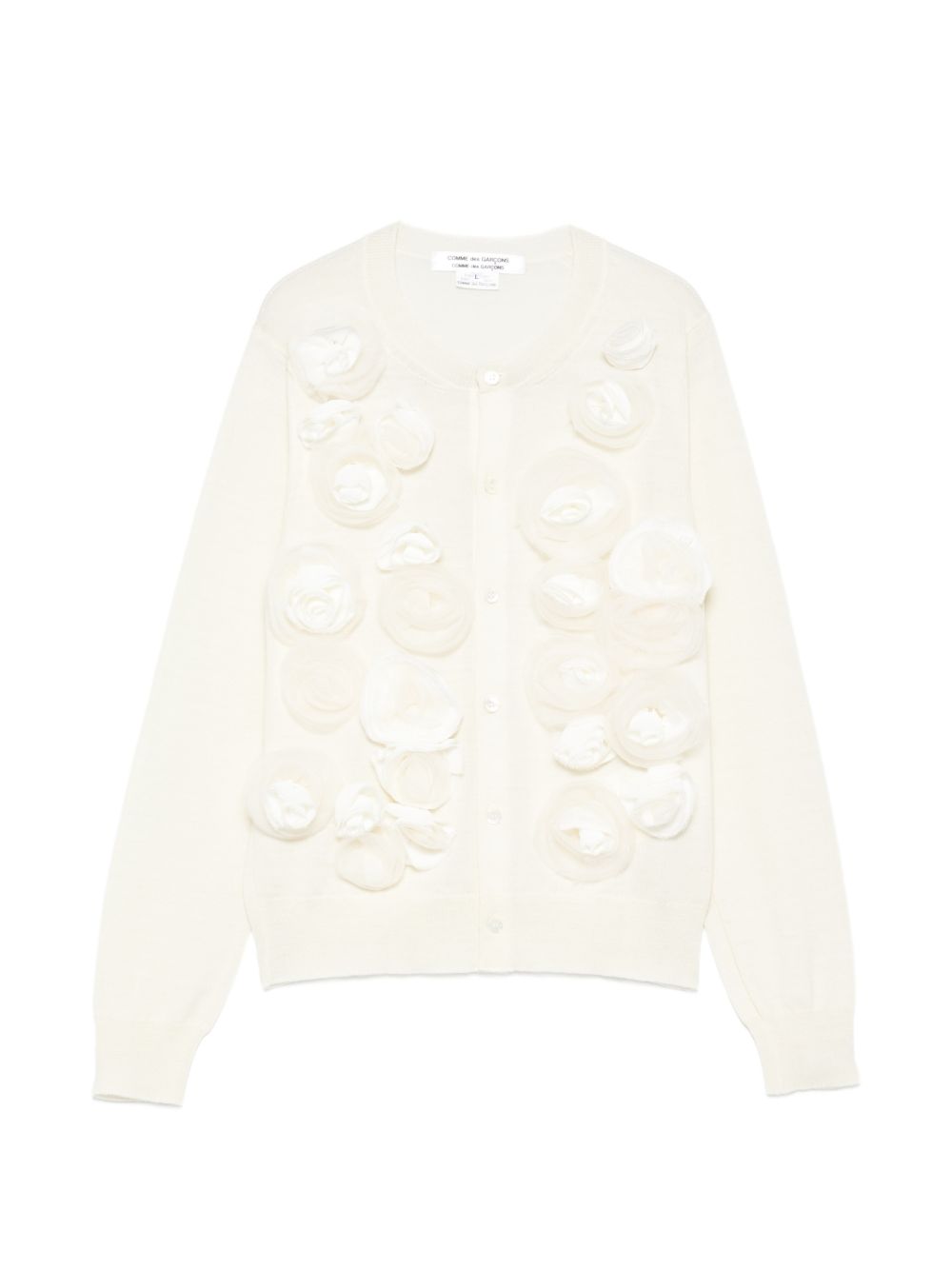 Cardigan con ricami floreali in bianco Comme des garcons comme des garcons  - donna 