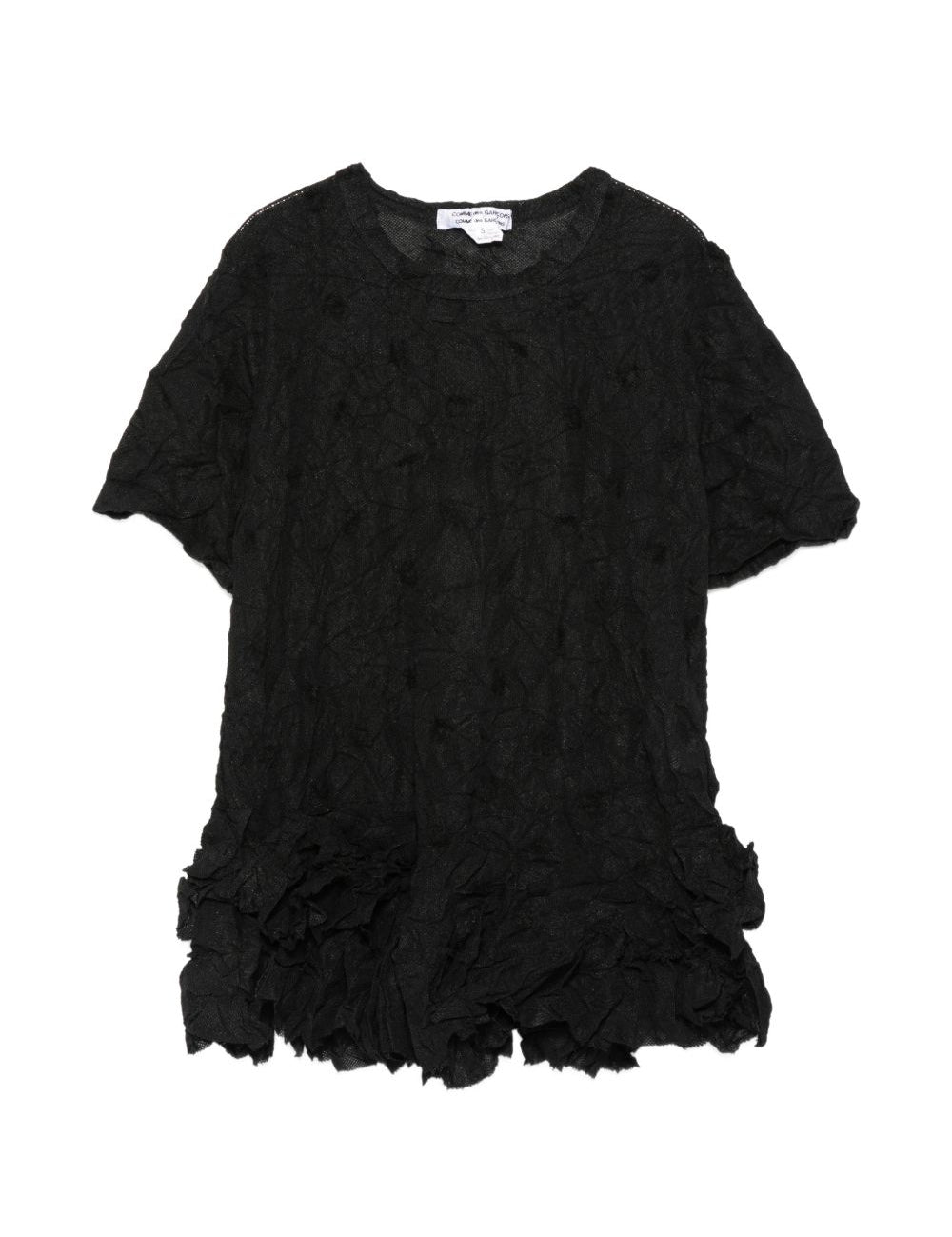 Top a maniche corte con texture in nero Comme des garcons comme des garcons - donna 