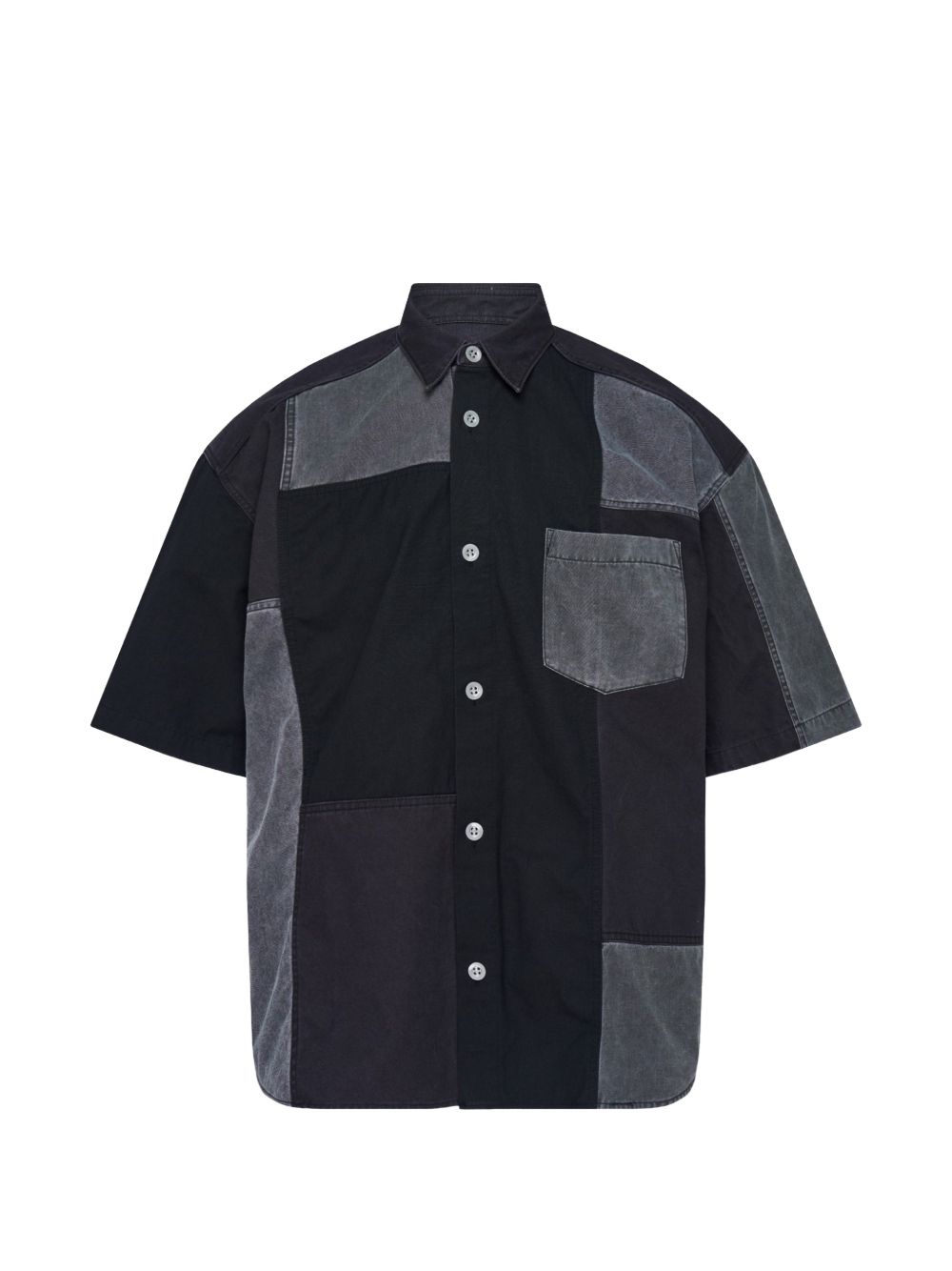 Camicia a maniche corte con design patchwork in nero Comme des garcons homme - uomo 