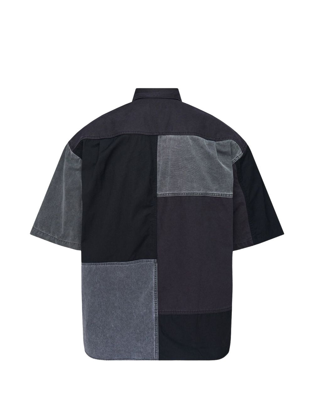 Camicia a maniche corte con design patchwork in nero Comme des garcons homme - uomo 