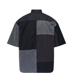 Camicia a maniche corte con design patchwork in nero Comme des garcons homme - uomo 