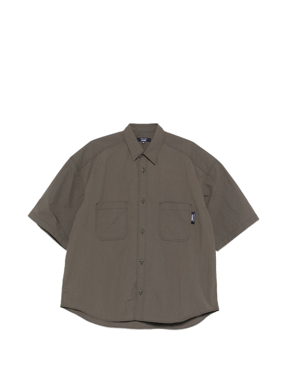 Camicia a maniche corte con patch logo in verde Comme des garcons homme - uomo 