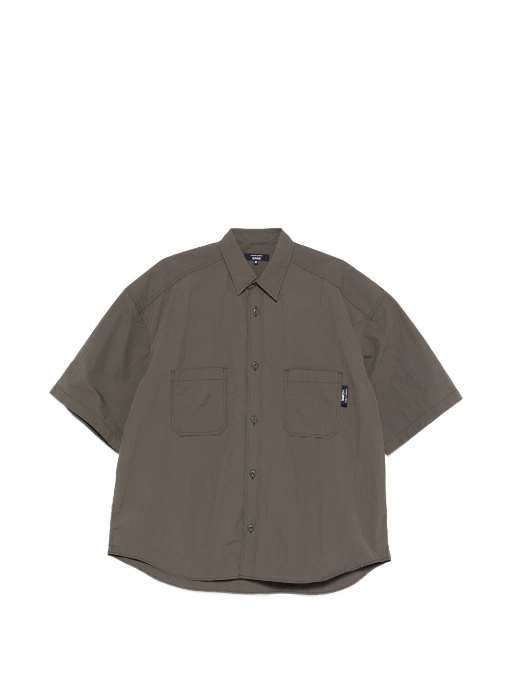 Camicia a maniche corte con patch logo in verde Comme des garcons homme - uomo 