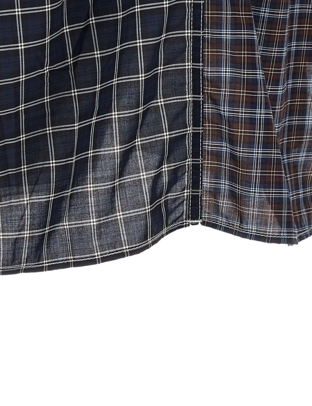 Camicia a quadretti con pannelli in blu Comme des garcons homme - uomo 