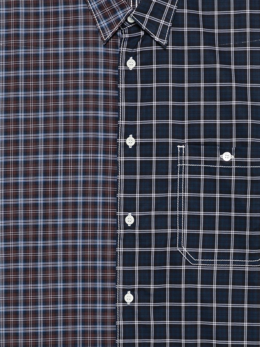 Camicia a quadretti con pannelli in blu Comme des garcons homme - uomo 
