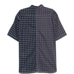 Camicia a quadretti con pannelli in blu Comme des garcons homme - uomo 