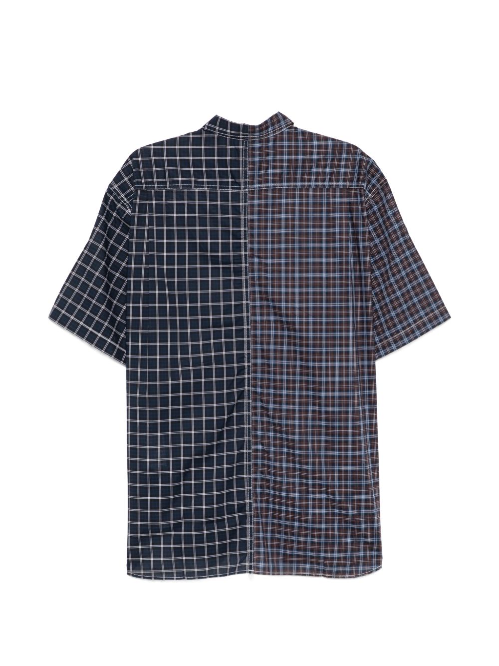 Camicia a quadretti con pannelli in blu Comme des garcons homme - uomo 