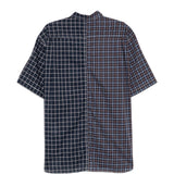 Camicia a quadretti con pannelli in blu Comme des garcons homme - uomo 