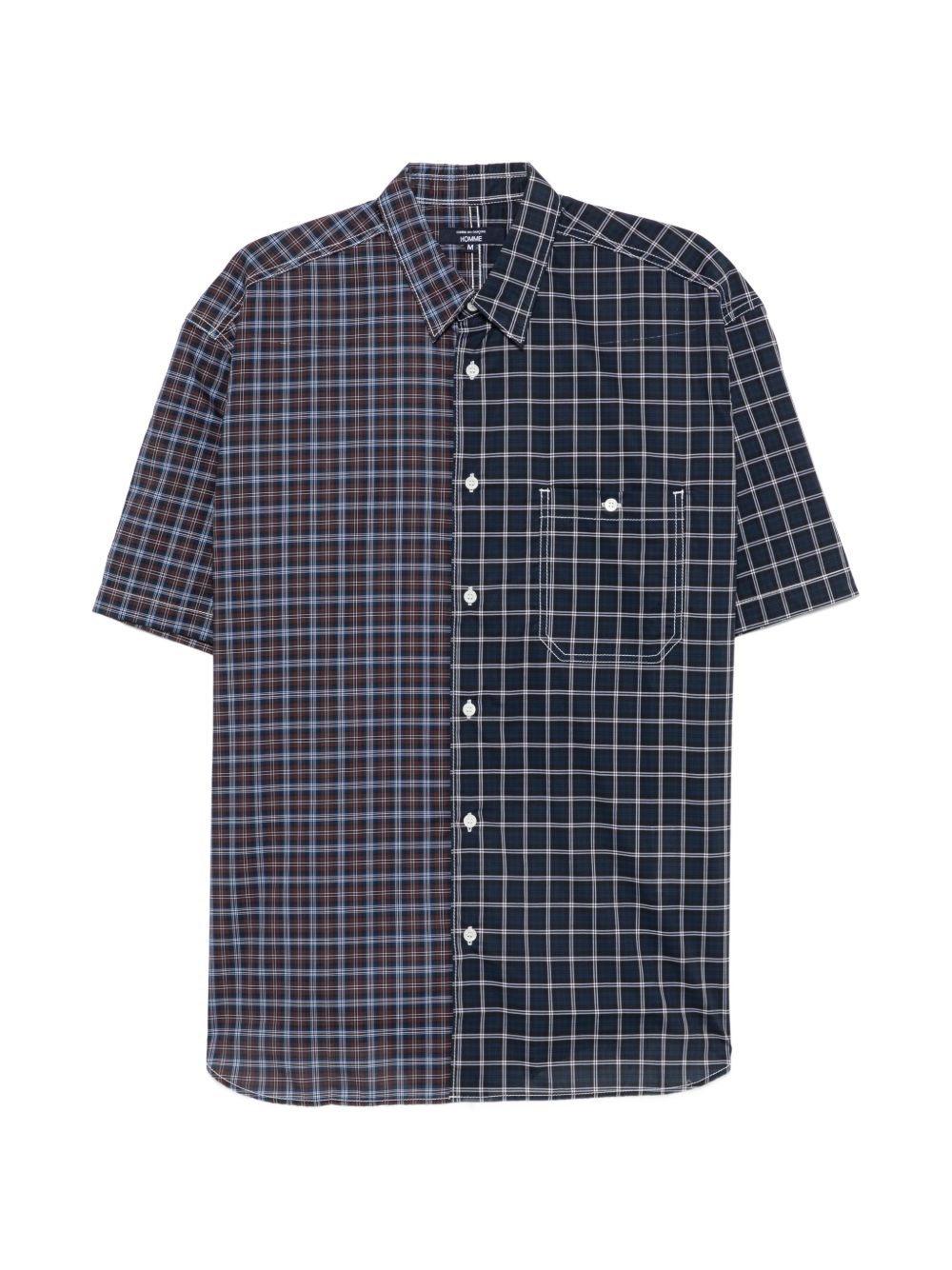 Camicia a quadretti con pannelli in blu Comme des garcons homme - uomo 