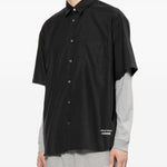 Camicia con logo ricamato in nero COMME DES GARCONS HOMME - uomo 