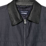 Giacca con zip e colletto in pelle in blu 