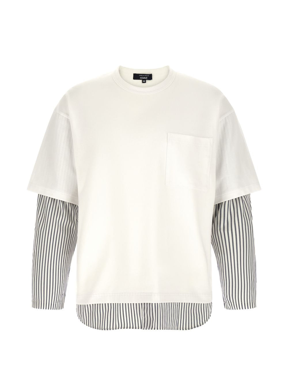 T-shirt a strati in bianco e blu Comme des garcons homme - uomo